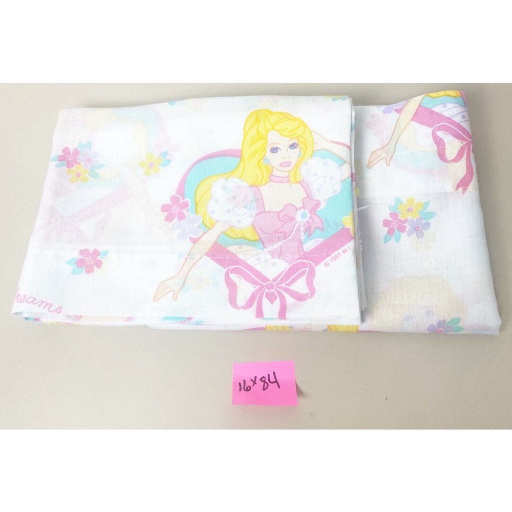 VTG The Bibb Company Barbie Valances (Lot of 2) Poly/Cotton USA Approx 16”x84”